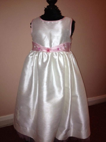 handmade pink and white children's dress