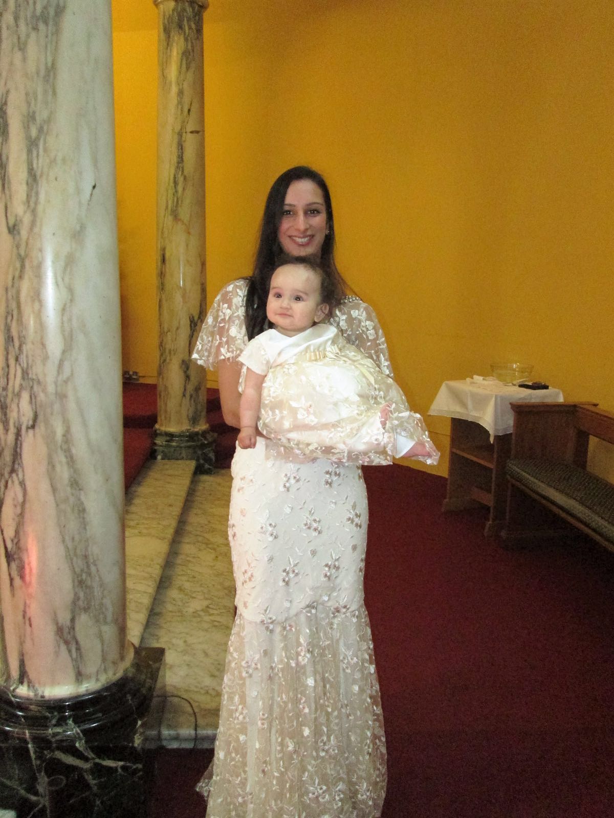handmade christening gown mother and daughter