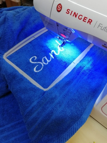 embroidered name on towel